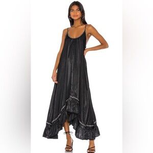 Free People Black and White Asymmetrical High-Low Sundress